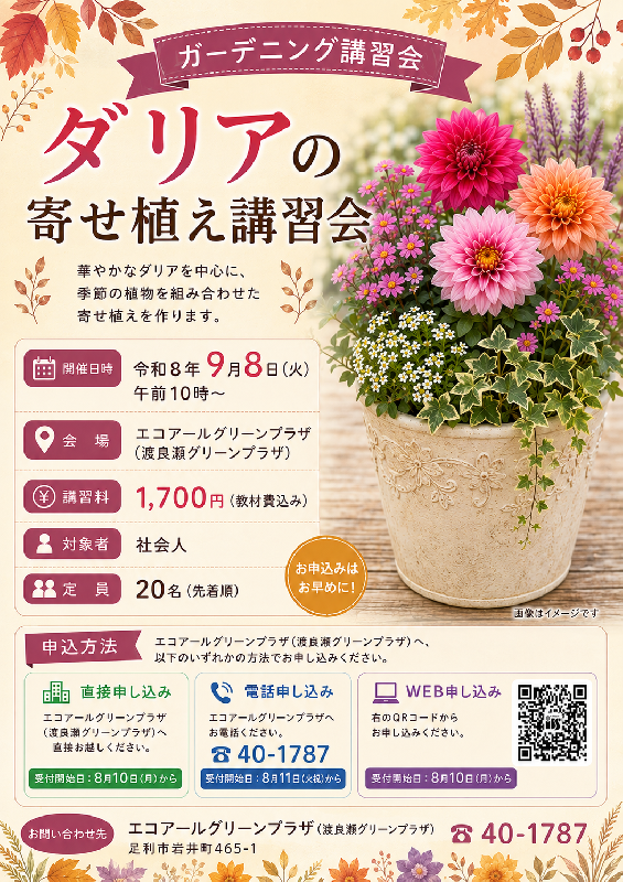 【渡良瀬グリーンプラザ】ダリアの寄せ植えの画像